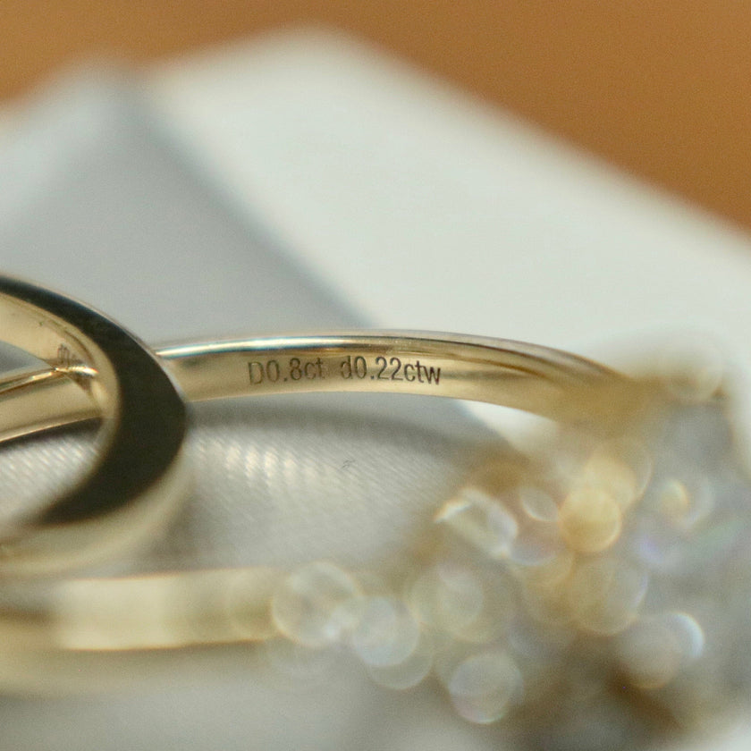 Bagues Ensemble d'alliances Princesse en or 10K et moissanites