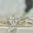 Bagues Ensemble d'alliances Princesse en or 10K et moissanites