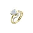 Bagues Ensemble d'alliances Trillion en or 10K et moissanites
