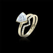 Bagues Ensemble d'alliances Trillion en or 10K et moissanites