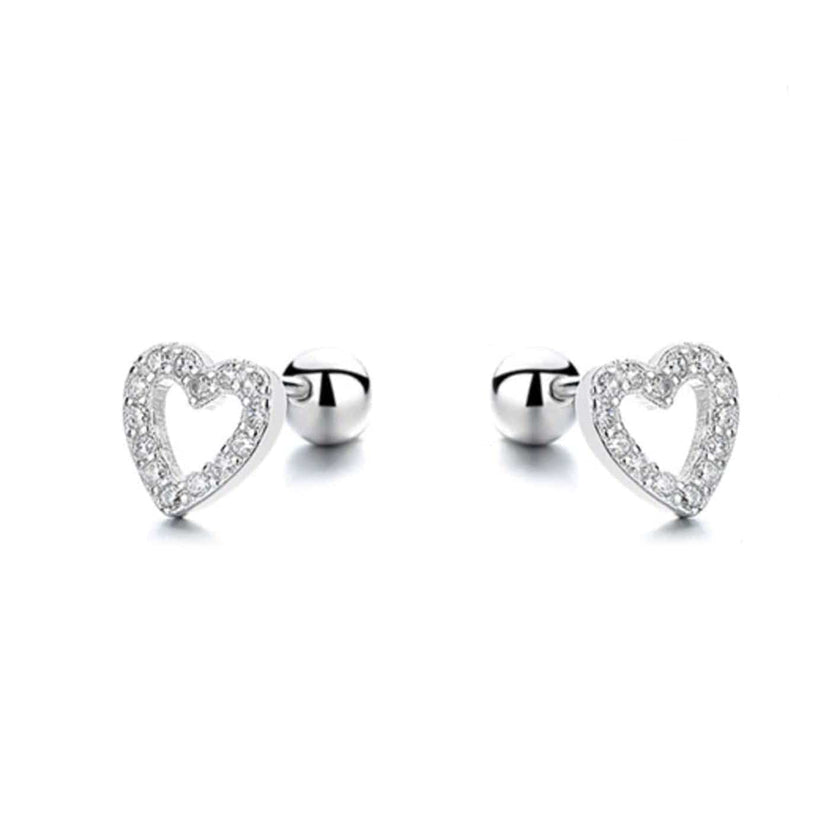 Boucles d'oreilles Coeurs en argent sterling
