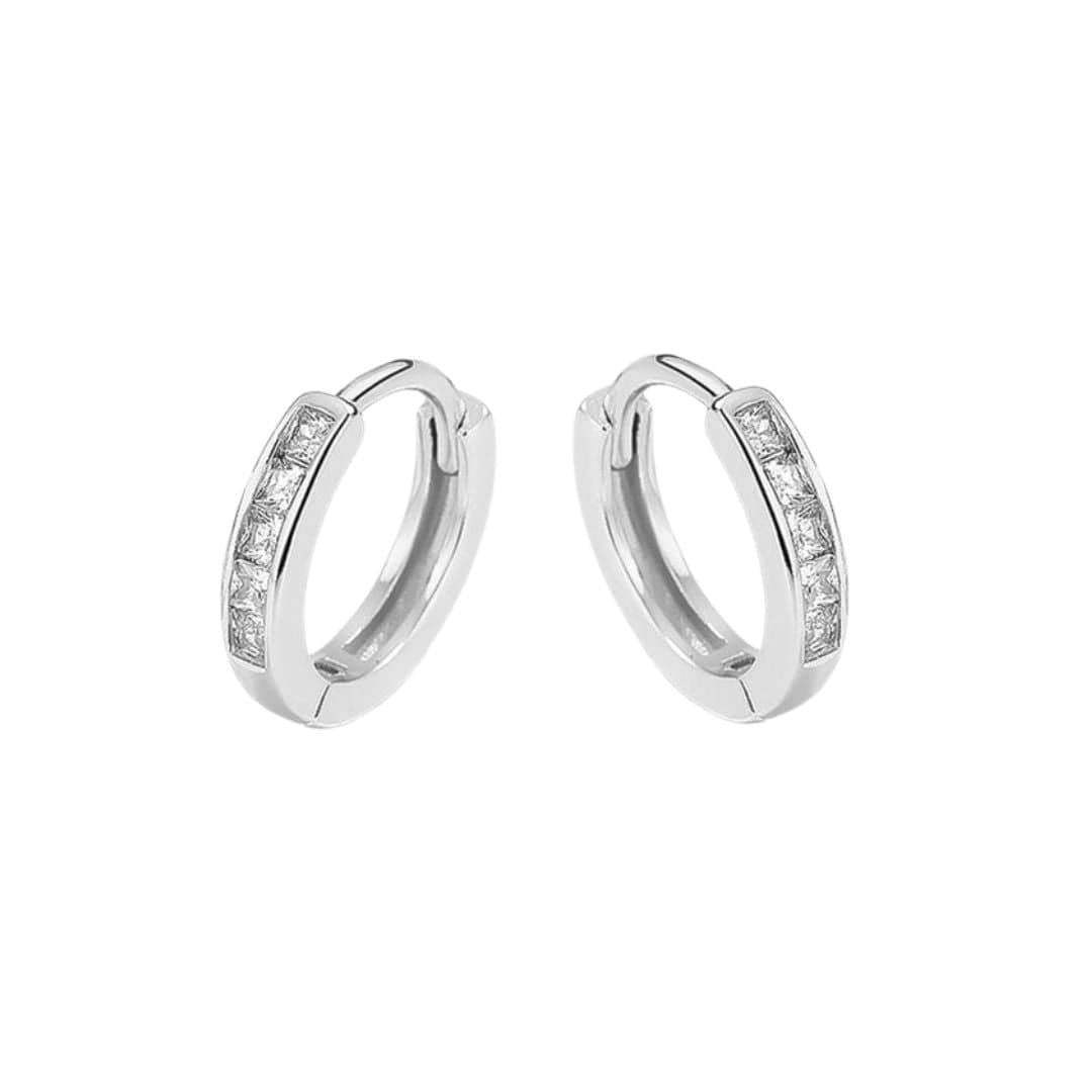 Boucles d'oreilles Huggies Princesse en argent sterling