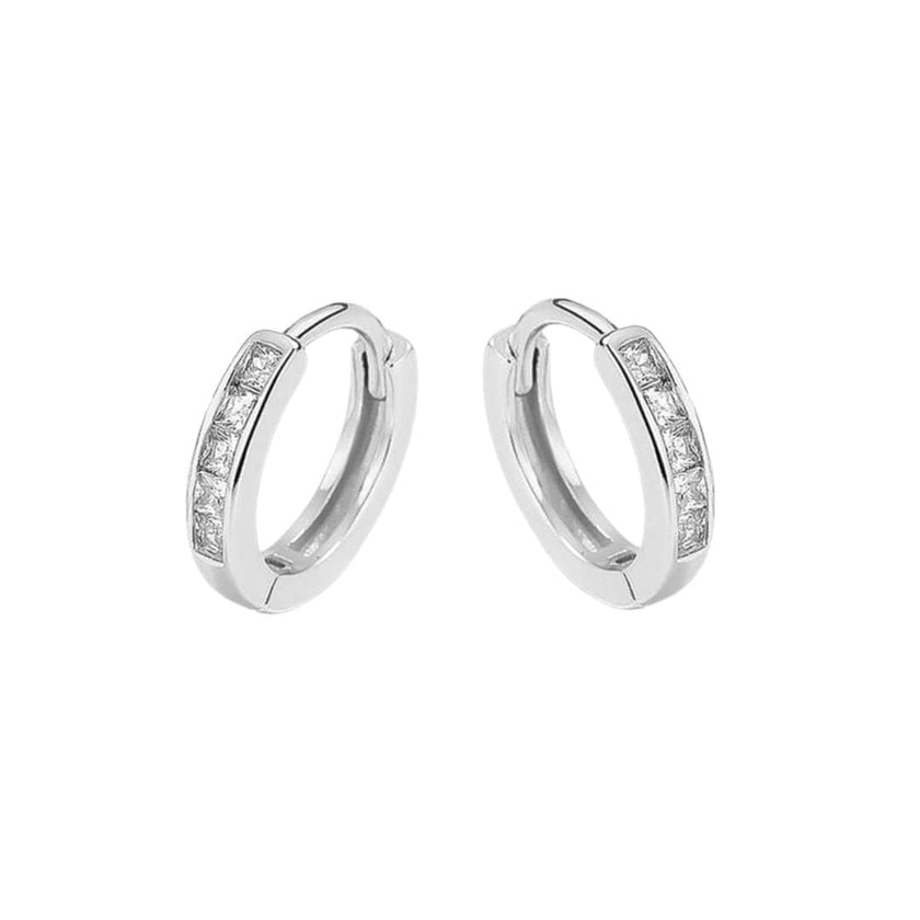 Boucles d'oreilles Huggies Princesse en argent sterling