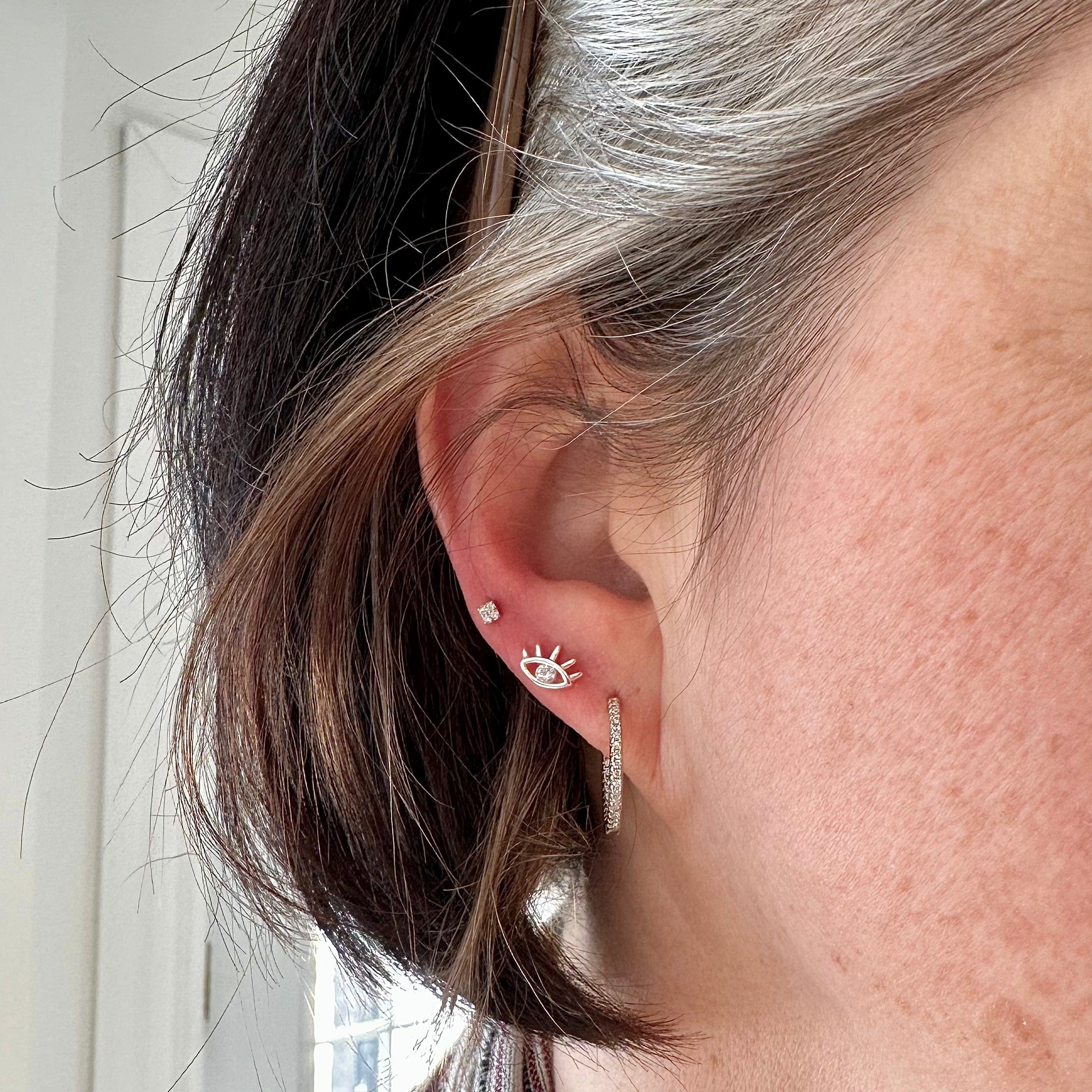 Boucles d'oreilles Huggies Scintillante en argent sterling