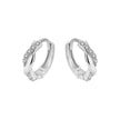 Boucles d'oreilles Huggies Scintillante Torsade en argent sterling