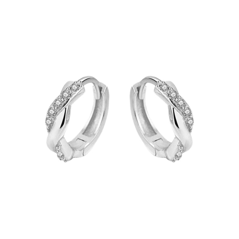 Boucles d'oreilles Huggies Scintillante Torsade en argent sterling