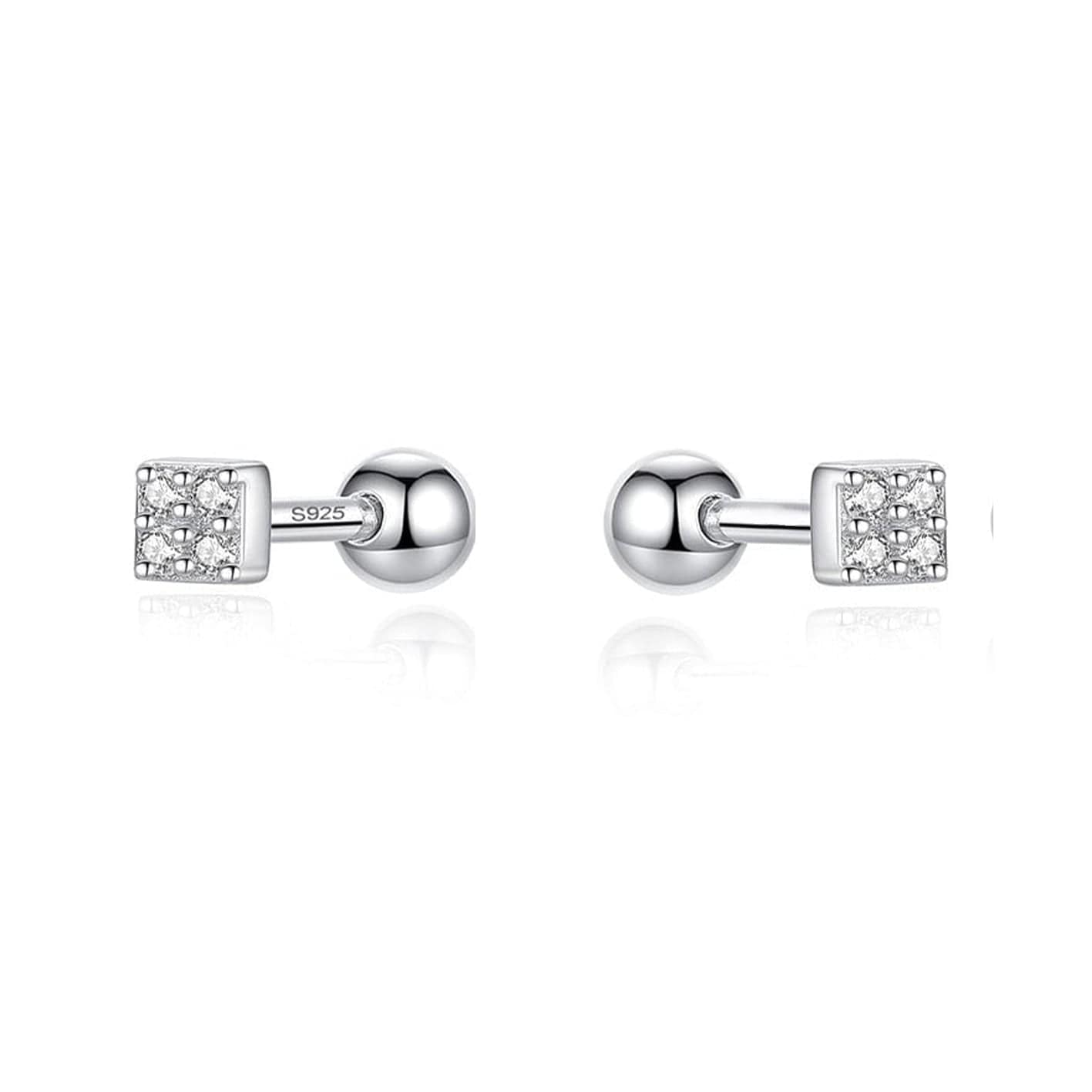 Boucles d'oreilles Les Minis Carrés en argent sterling