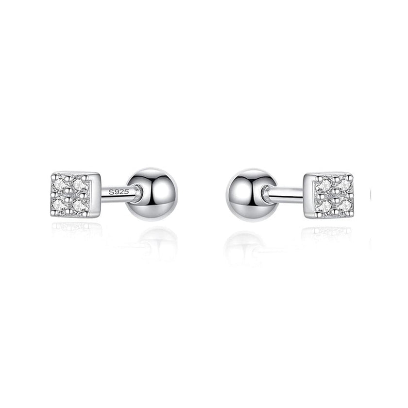 Boucles d'oreilles Les Minis Carrés en argent sterling