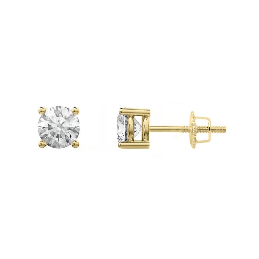 Boucles d'oreilles Classiques en or jaune ou blanc 10K et moissanites
