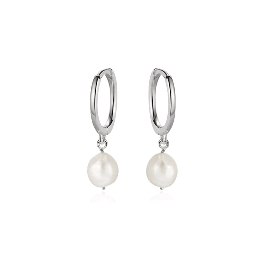 Boucles d'oreilles Huggies Perles Baroques en argent sterling