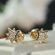 Boucles d'oreilles Étoiles du Nord en or 10K et moissanites
