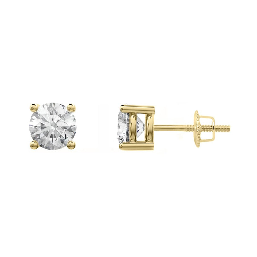 Boucles d'oreilles Classiques en or jaune ou blanc 10K et moissanites