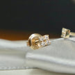Boucles d'oreilles Les minis Carrés en or 10K et moissanites