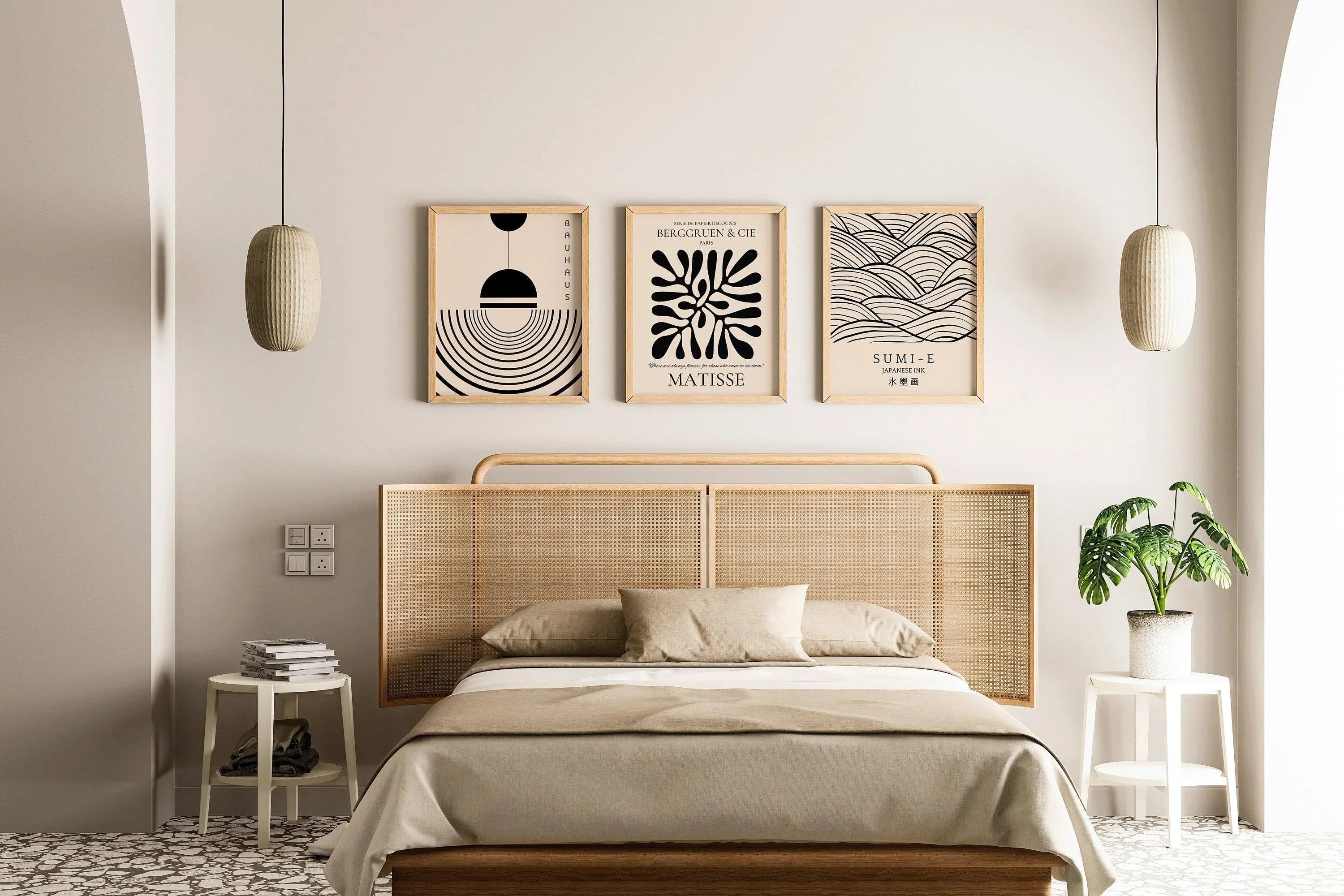 Matisse Bauhaus Japanese STATEMENT TRIO poster prints |  | Our Most Popular Neutral Set | available framed