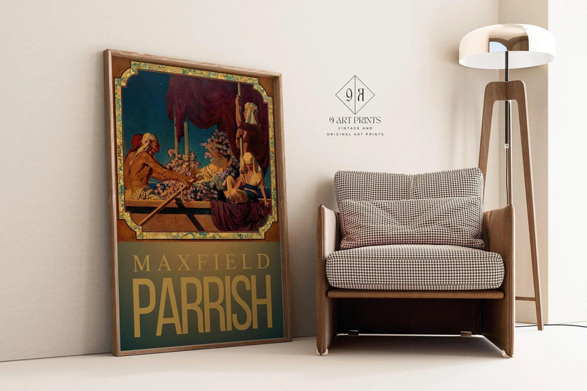 Maxfield Parrish - Cleopatra | Colorful Maximalist American Classic Art (available handframed or unframed)