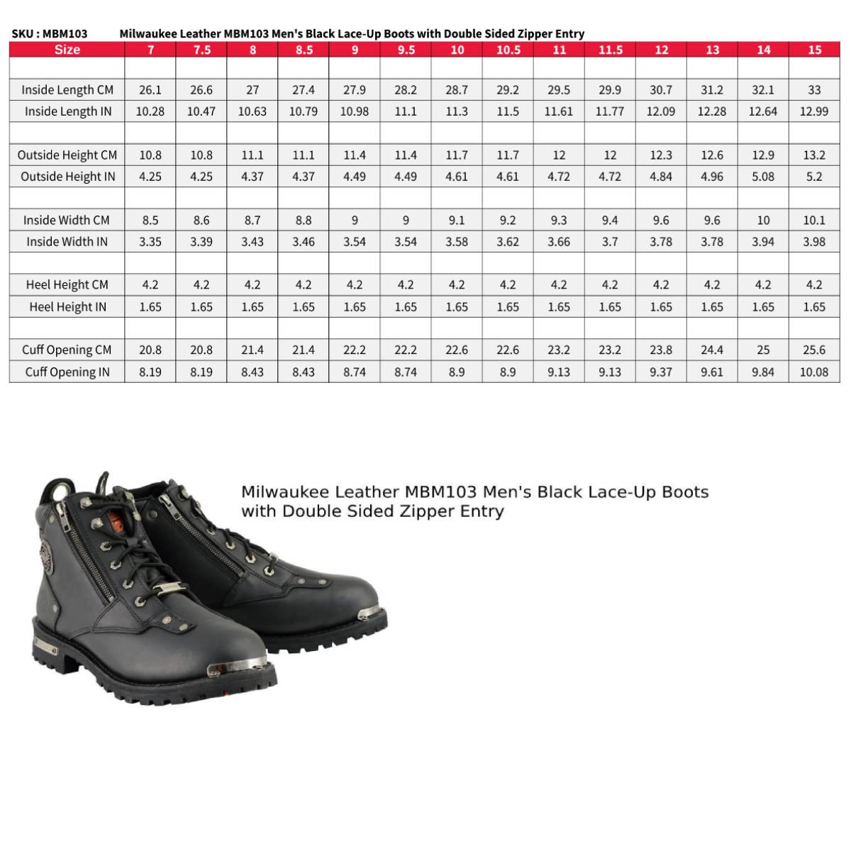 Milwaukee Leather Men's 6