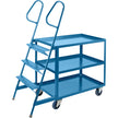 Chariots de prélèvement de stock, en acier, 61 cm de largeur x 132 cm de profondeur, 3 niveaux, capacité de 544 kg.