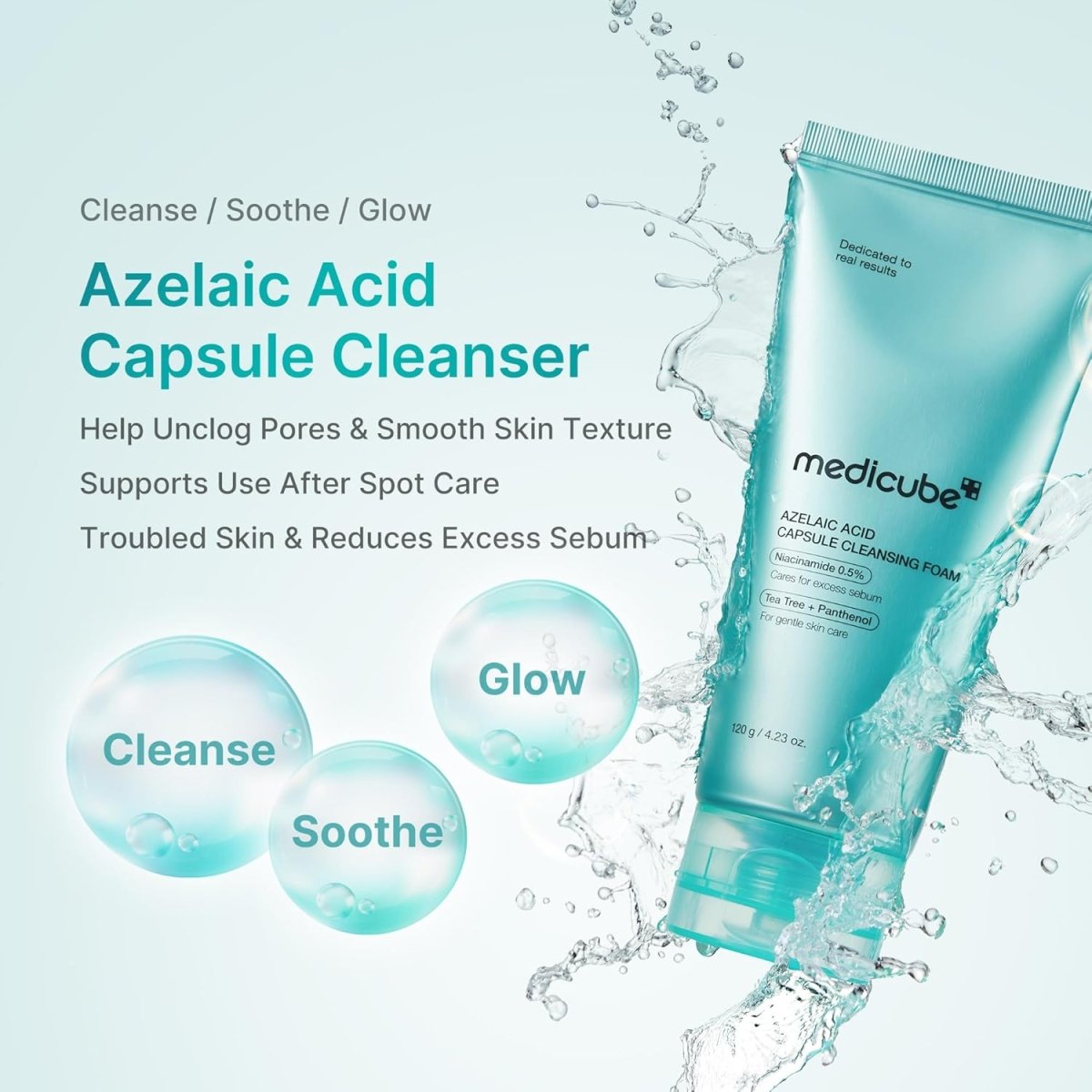 medicube Azelaic Acid Niacinamide Deep Clean Foam Cleanser 120g