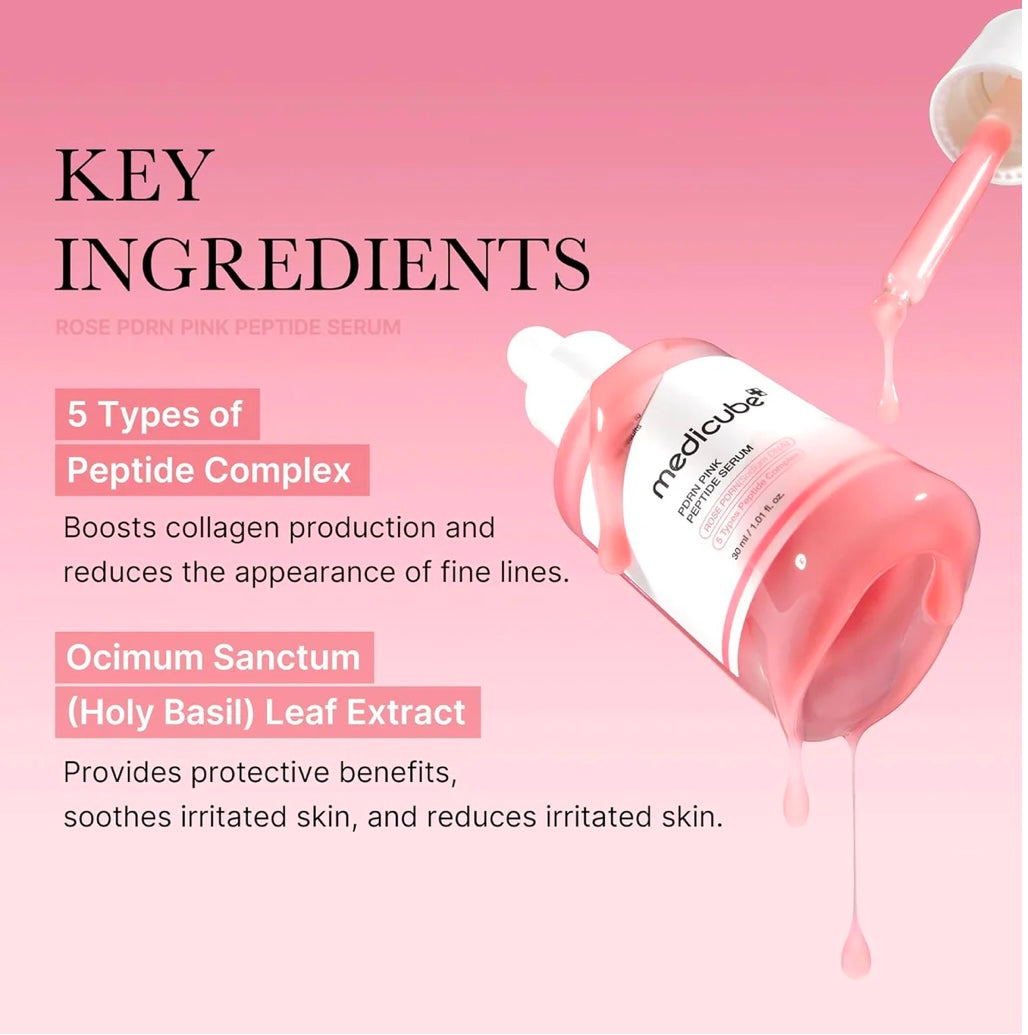 Sérum à peptides roses PDRN de Medicube (30ml)