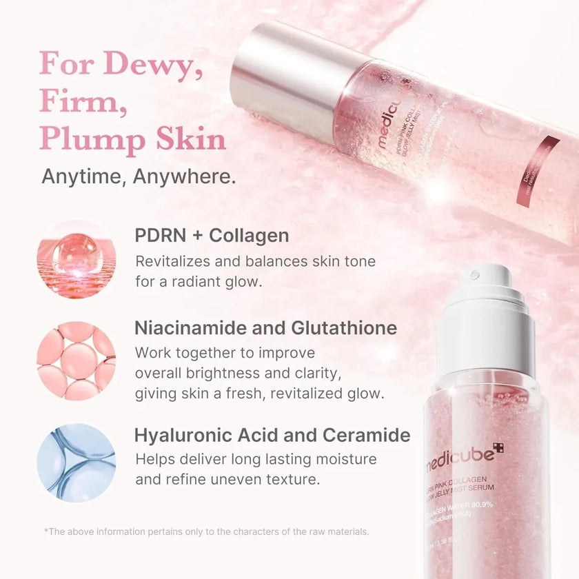 medicube PDRN Pink Collagen Glow Jelly Mist Serum 100ml