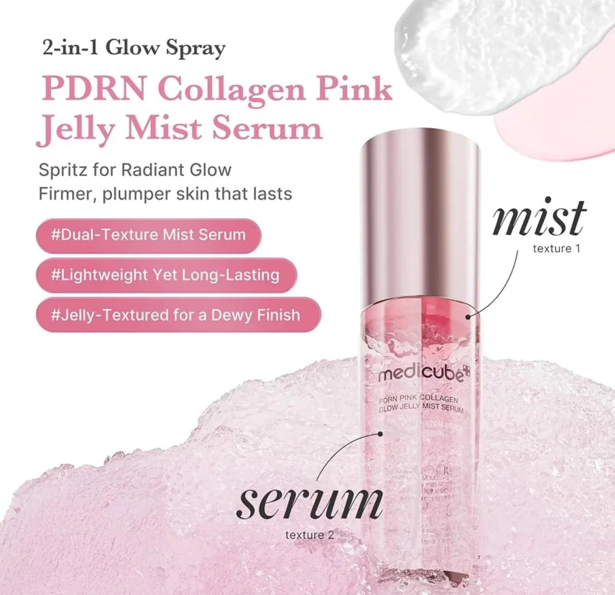 medicube PDRN Pink Collagen Glow Jelly Mist Serum 100ml