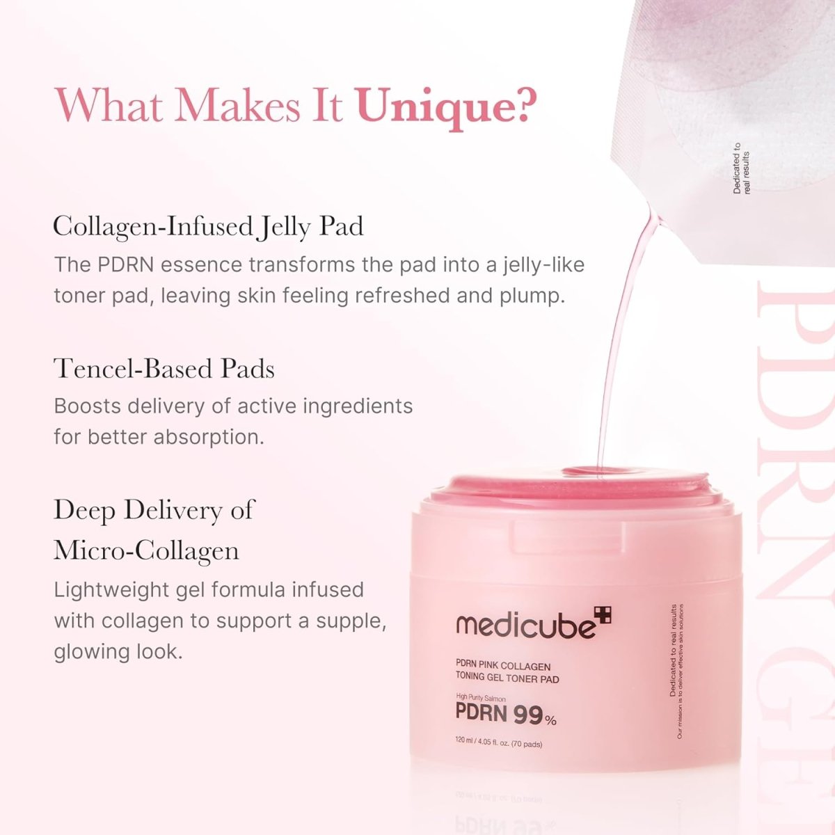 Medicube PDRN Pink Collagen Toning Gel Toner Pad 120ml / 70pads