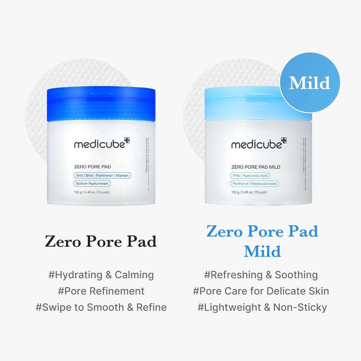 Medicube Zero Pore Mild Pad 155g / 70 pads