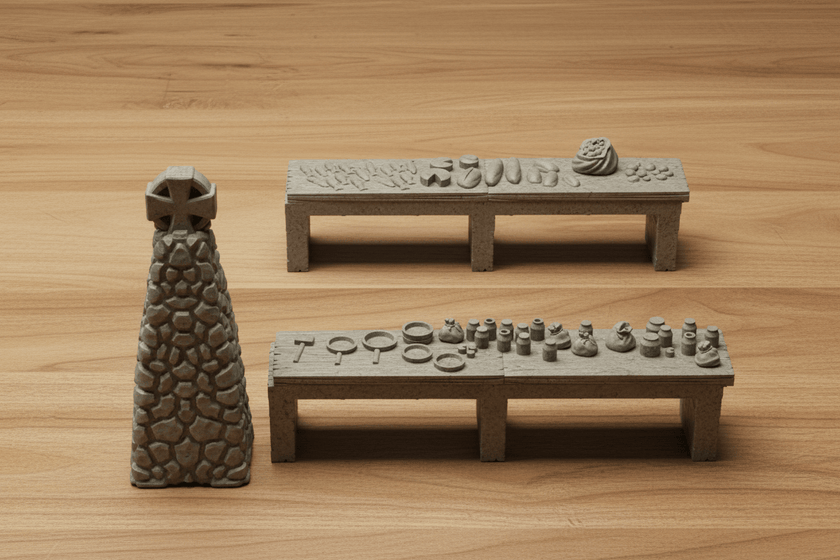28mm Medieval Market Square Terrain – Fantasy RPG