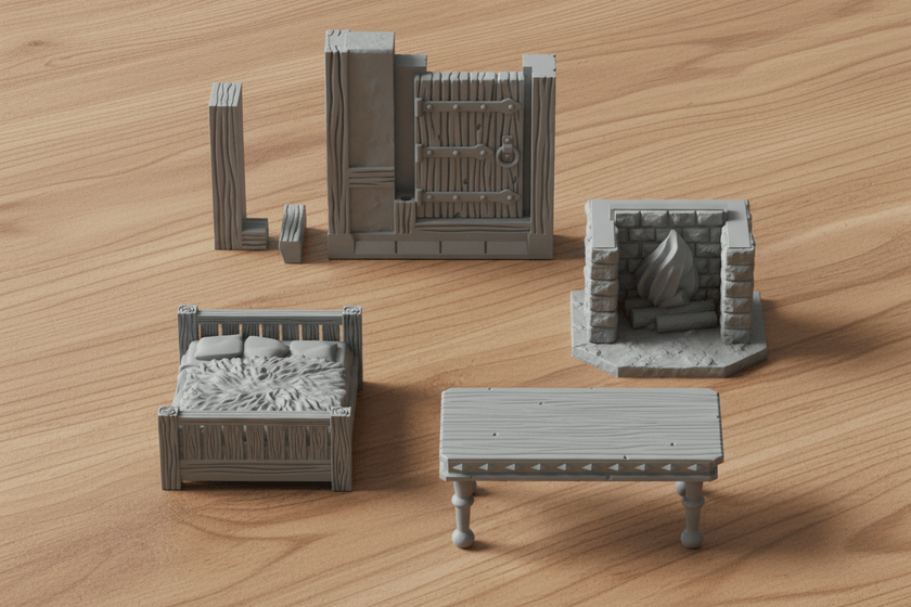 28mm Medieval Cottage Interior – Dragonshire RPG Terrain