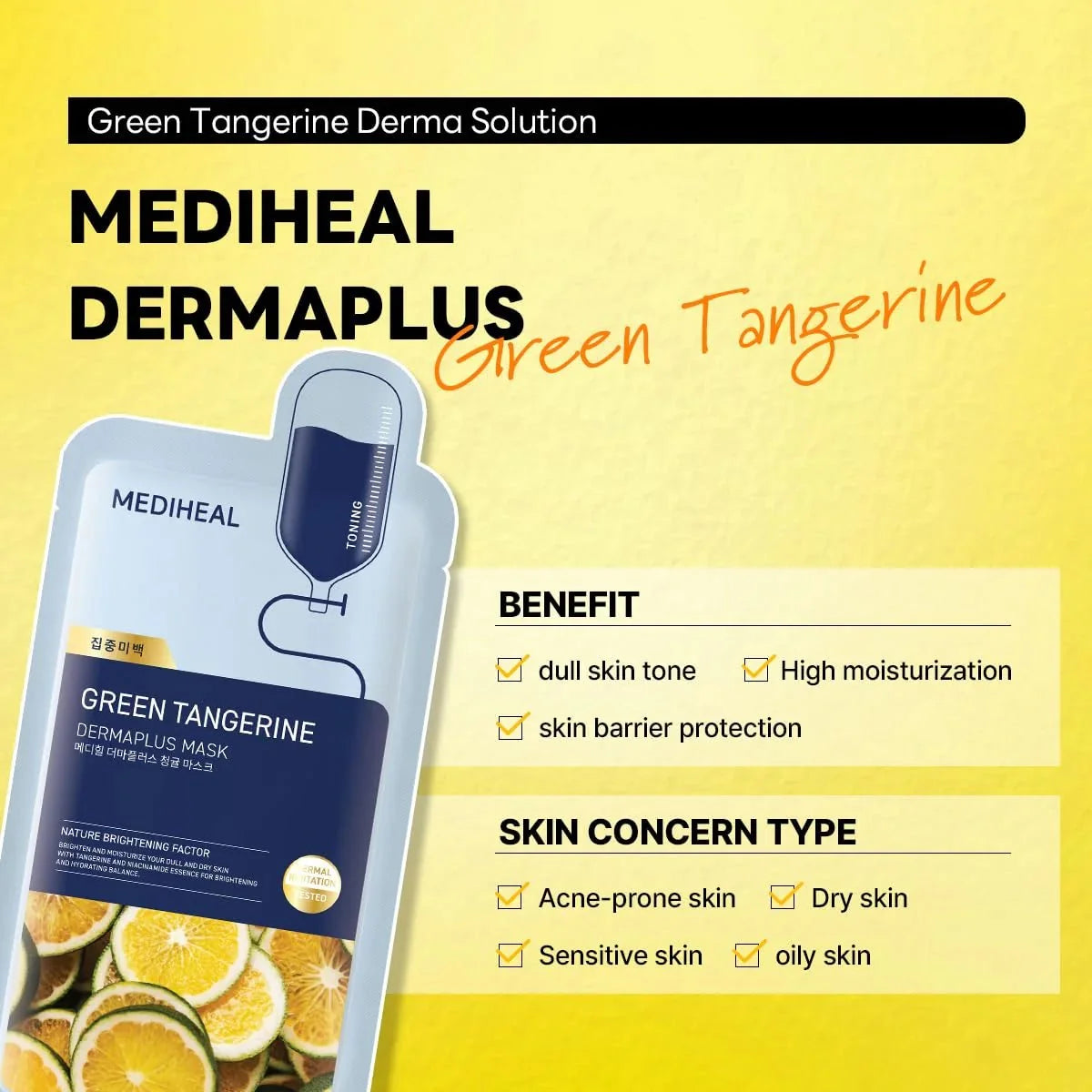 Mediheal Dermaplus Green Tangerine Mask 22ml