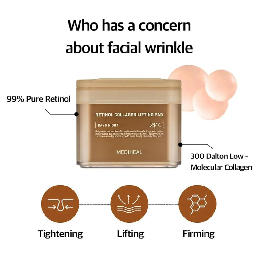 Mediheal Retinol Collagen Lifting Pad 180ml / 100pads