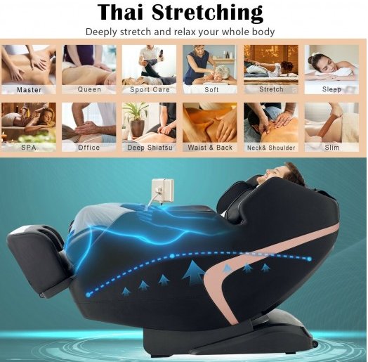 Mega Sale -Top Seller-Premium Series-COSTWAY JL10013 Fully Loaded- 3D SL-Track Full Body Zero Gravity Massage Chair with Thai Stretch- Top 5 Seller-