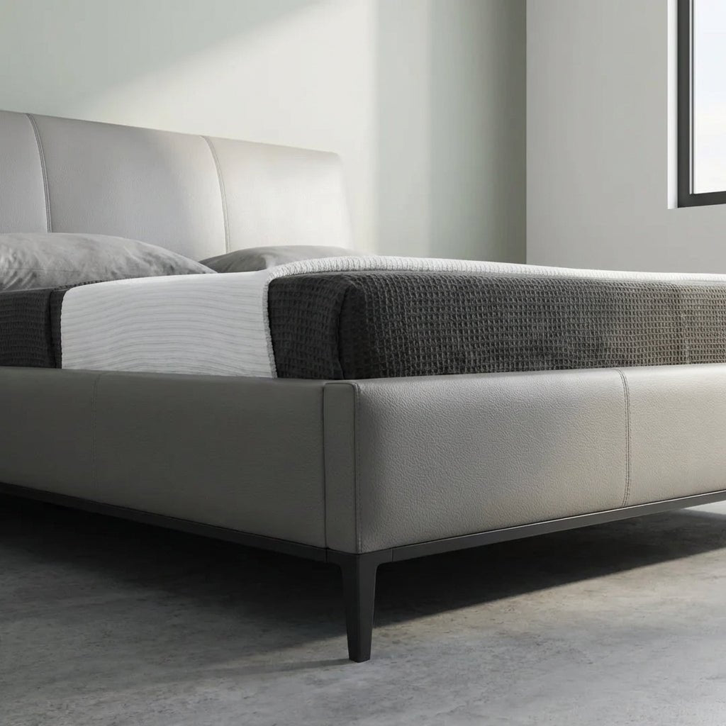 Melbourne Grey Leather Bed