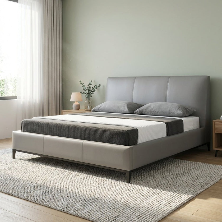 Melbourne Grey Leather Bed
