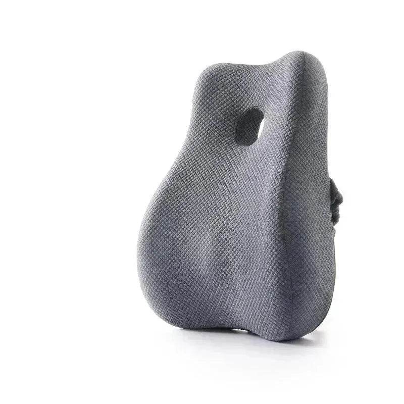Memory Foam Office Chair Back Cushion – Ergonomic Lumbar Support Cushion for Desk Chair in Navy Blue & Grey