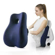 Memory Foam Office Chair Back Cushion – Ergonomic Lumbar Support Cushion for Desk Chair in Navy Blue & Grey