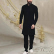 Men Arab  Middle Eastern Long Shirt Linen Button