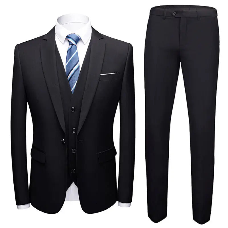 1 Button Jacket  Men's 3-piece suit – perfect for weddings, office & formal events.