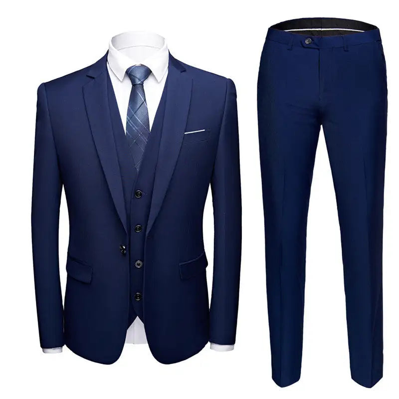 1 Button Jacket  Men's 3-piece suit – perfect for weddings, office & formal events.