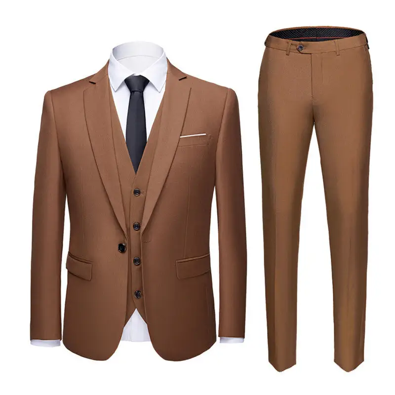 1 Button Jacket  Men's 3-piece suit – perfect for weddings, office & formal events.
