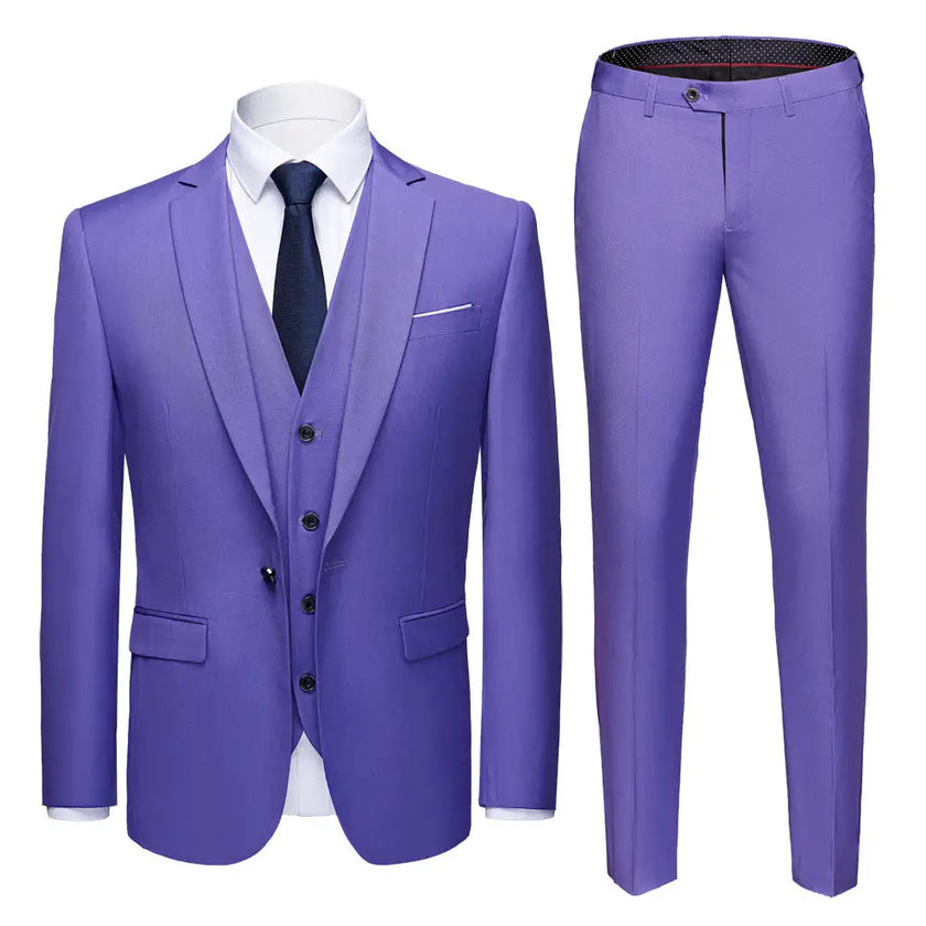1 Button Jacket  Men's 3-piece suit – perfect for weddings, office & formal events.