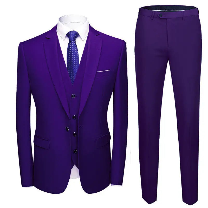 1 Button Jacket  Men's 3-piece suit – perfect for weddings, office & formal events.