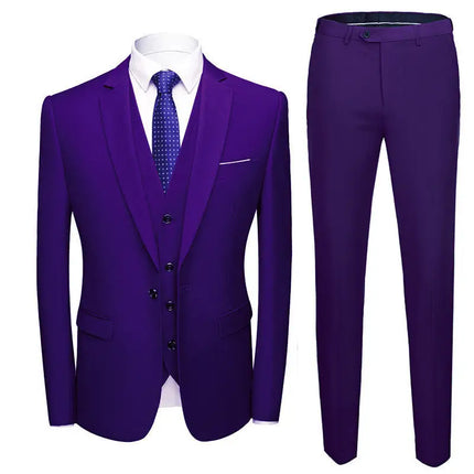 1 Button Jacket  Men's 3-piece suit – perfect for weddings, office & formal events.