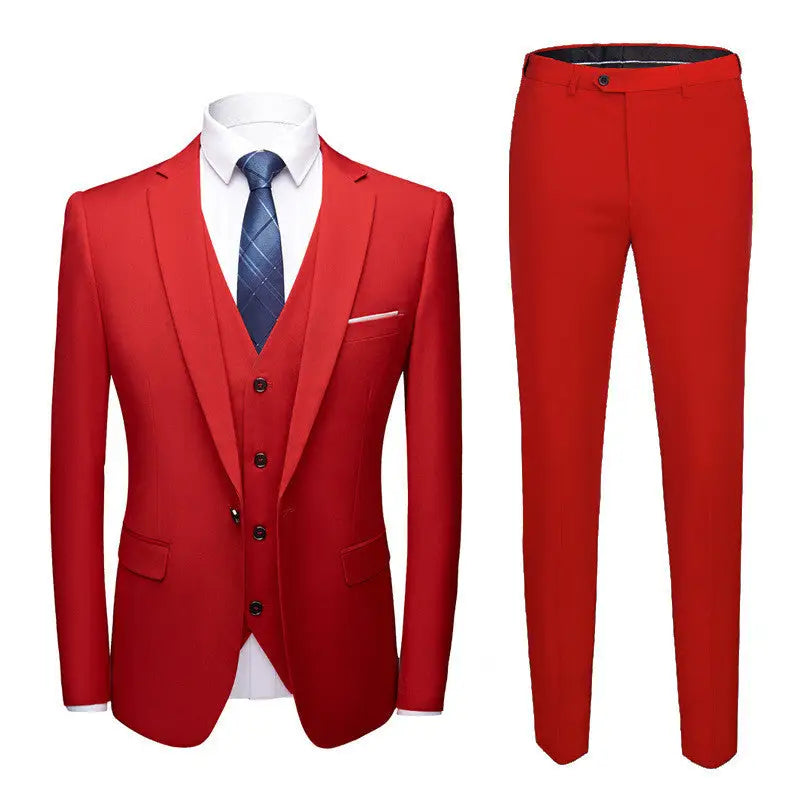 1 Button Jacket  Men's 3-piece suit – perfect for weddings, office & formal events.
