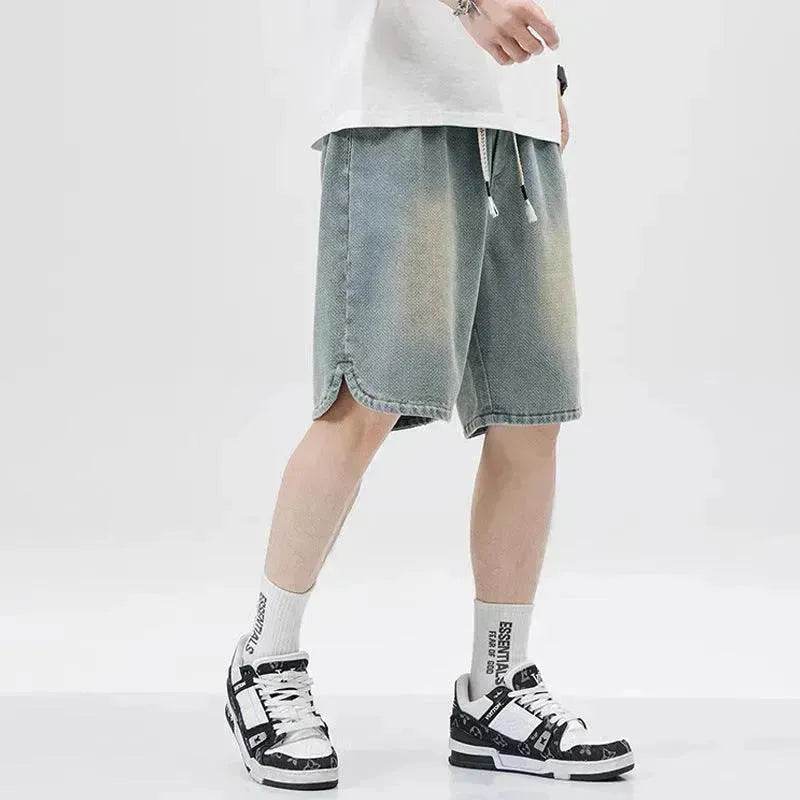Men's Loose Casual Starry Sky Pattern Denim Shorts