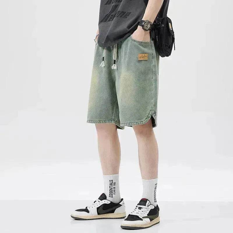 Men's Loose Casual Starry Sky Pattern Denim Shorts
