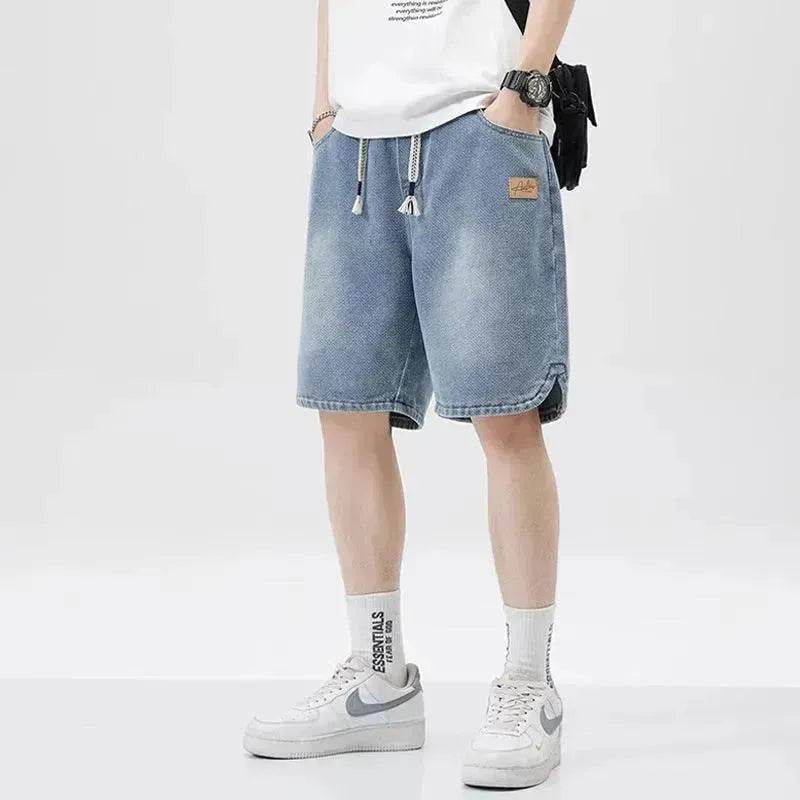 Men's Loose Casual Starry Sky Pattern Denim Shorts