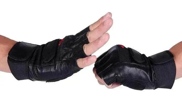 Men's  PU Leather Motorcycle Riding Weight Lifting Gym Workout Outdoor Fingerless Glove