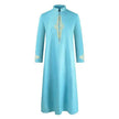 Fashionable and Elegant Men'S Robe Solid Color Embroidered Middle East Arab  Long-Sleeved Foreign Trade Robe Moroccan Men's Jalabiya