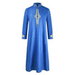 Fashionable and Elegant Men'S Robe Solid Color Embroidered Middle East Arab  Long-Sleeved Foreign Trade Robe Moroccan Men's Jalabiya